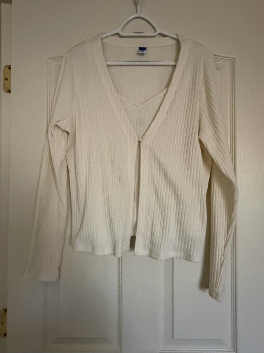 Old Navy Ivory Ribbed Cardigan +  Cami Set
